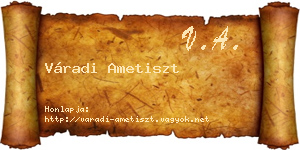 Váradi Ametiszt névjegykártya